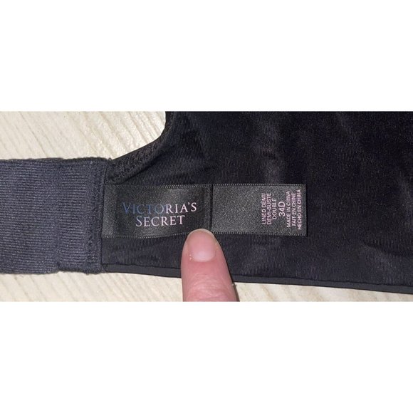 Victorias Secret Lined Demi Bra Underwire Womens 34D Black - Picture 6 of 6